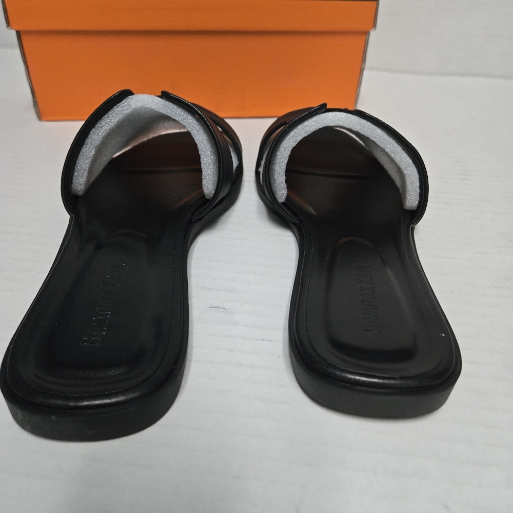 STRATUXX KAZE Black H- CUT OUT SANDALS WOMAN'S SIZE 10 NIB SUMMER FLIP FLOPS - Picture 3 of 5